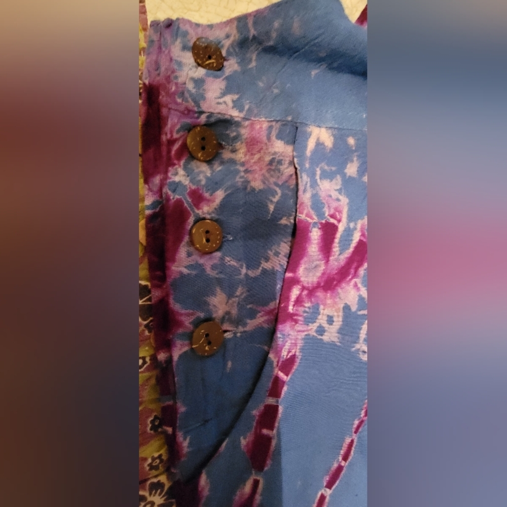 KARMA NEPAL CRAFTS L/XL Handmade craftsmanship and comfort.  Tie Dye Jumpsuit. - Picture 10 of 11